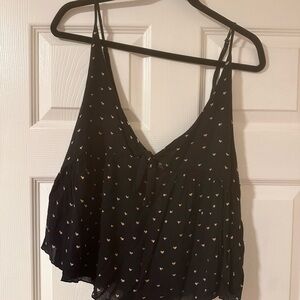 Free People Black Camisole with Heart Design
